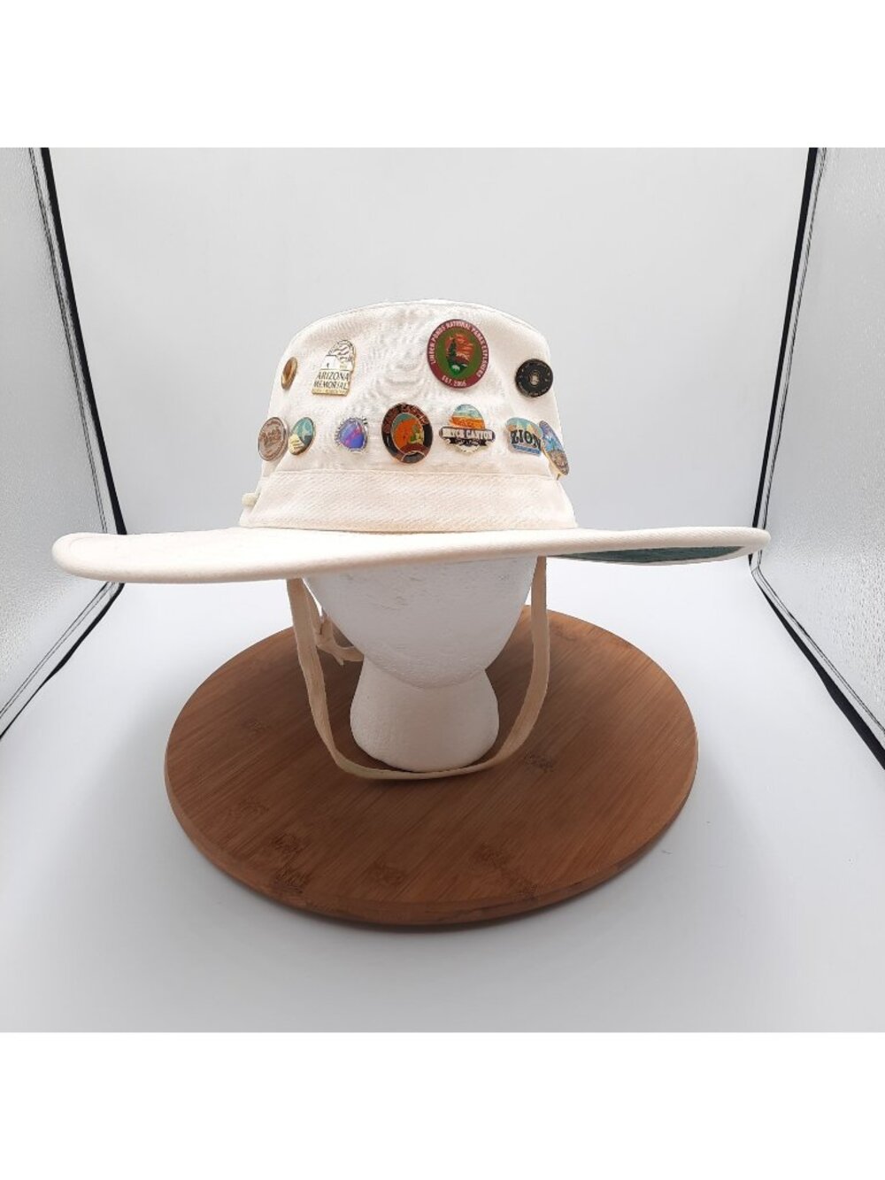 National Park Service NPS Pin Collection w/ Tilley T3 Endurables Hat Size 7 1/2